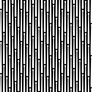 Drumstick Stripe - White on Black Medium