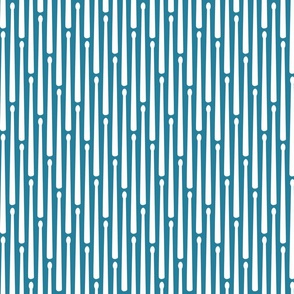 Drumstick Stripe - White on Dark Blue Medium