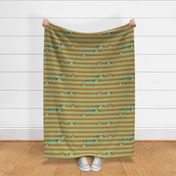 dachshund stripes - big scale -  green 