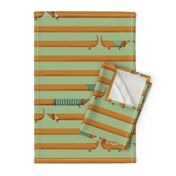 dachshund stripes - big scale -  green 