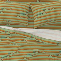 dachshund stripes - big scale -  green 