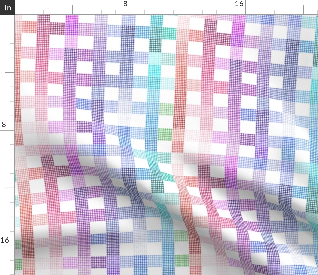 Reworked rainbow gingham check