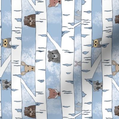 Woodland Animals Peek-a-Boo // Sky Blue 