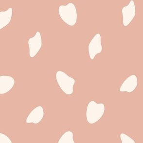 Large Baby Puffin Dimple Polk Dot with Salmon Pink Background