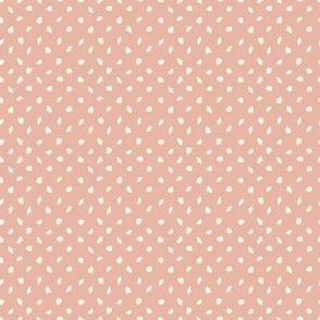 Mini Baby Puffin Dimple Polk Dot with Salmon Pink Background