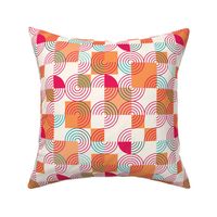 Summer Checkers - orange red teal // Large