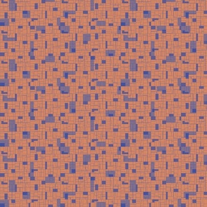 retro tile abstract in orange and blue
