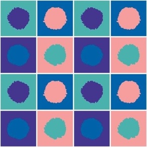 Aqua Blue Pink and Purple Blocks and Paint Blobs