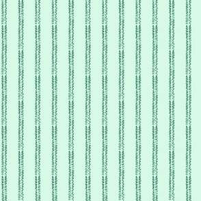 Squiggly pin stripes in mint green