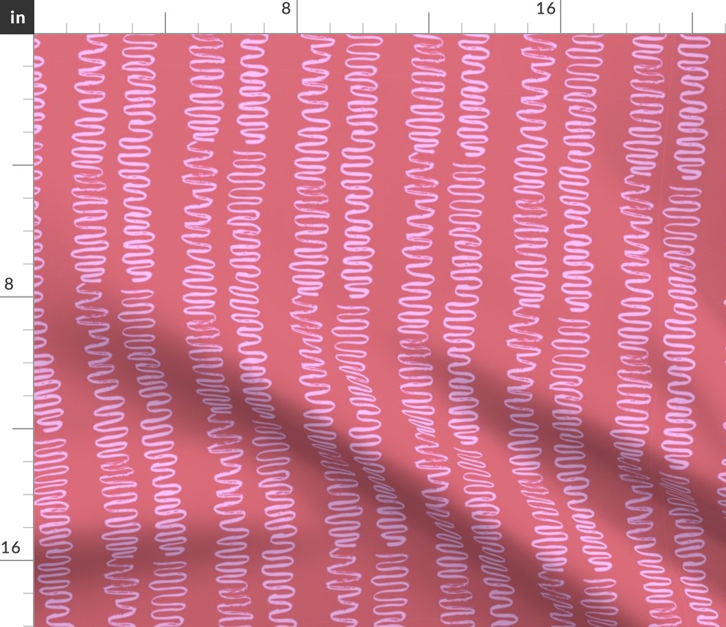Squiggly Stripe in Pink and Red