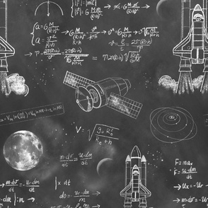 Jumbo Chalkboard Formulas for Space Travel