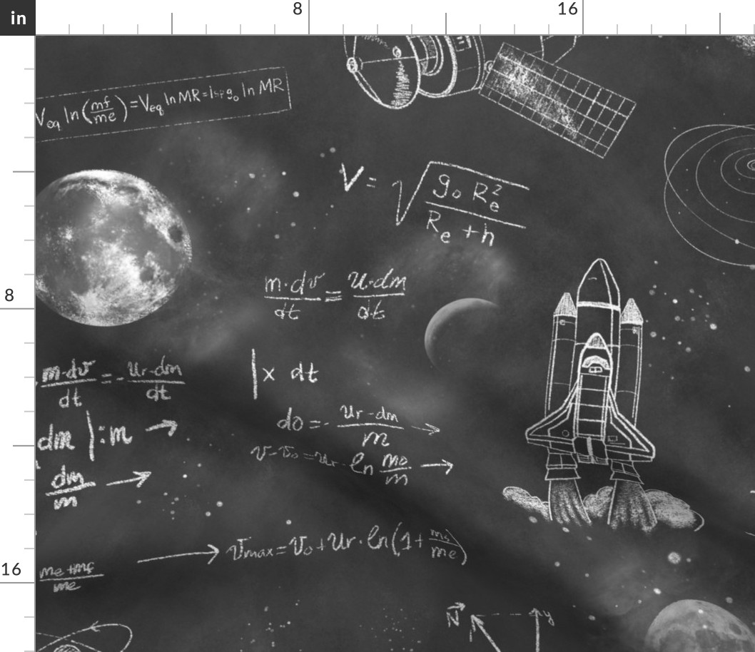 Jumbo Chalkboard Formulas for Space Travel