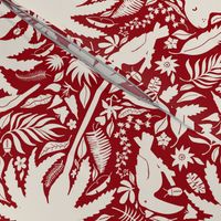 Joyful Jungle: Rainforest Flora and Fauna, Crimson by Brittanylane