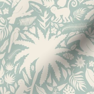 Rainforest Flora & Fauna Cream on Sagebrush by Brittanylane