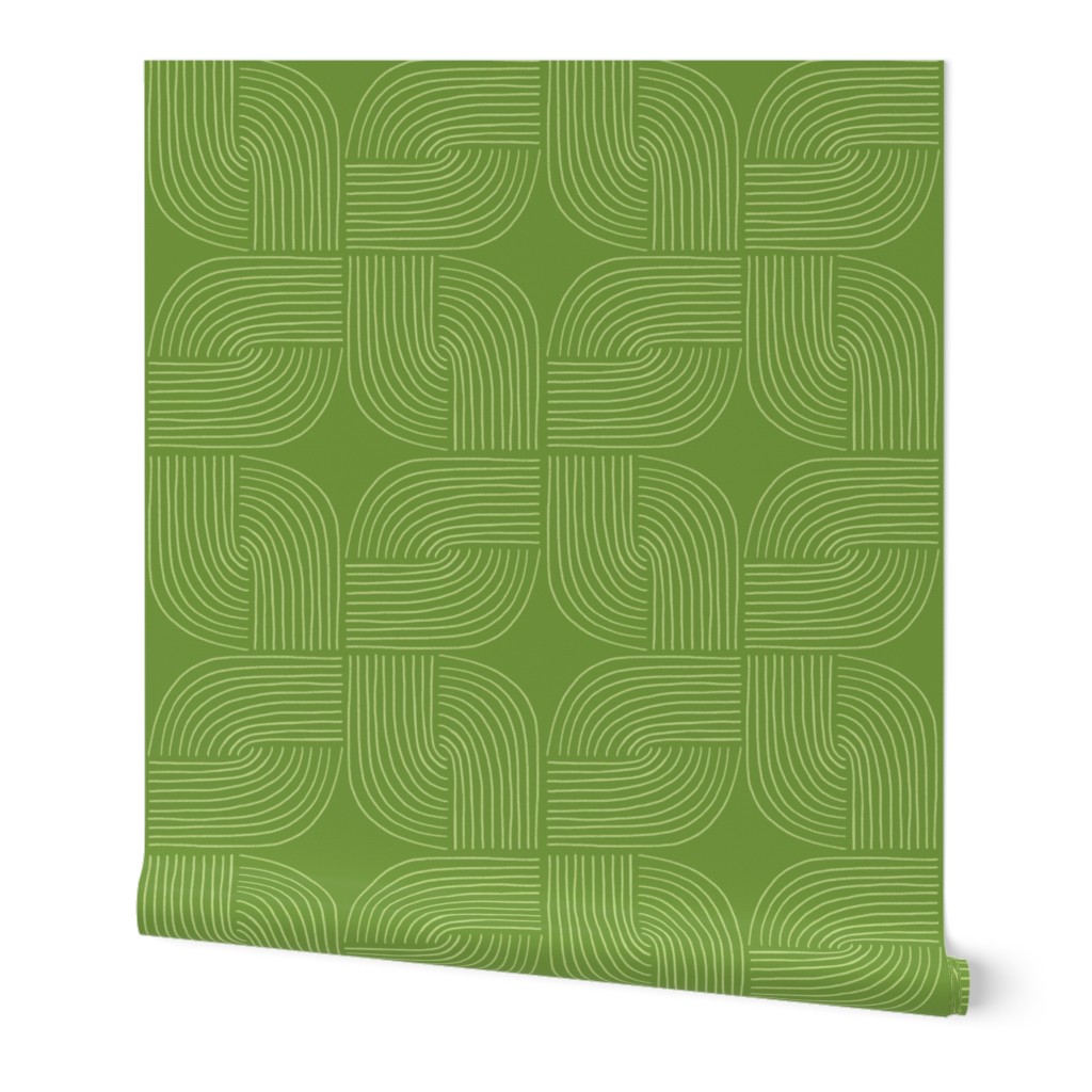 Entwined - Geo Lines Spring Green by Angel Gerardo - Large Scale