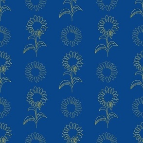 Ukraine Support line art pattern sunflower ua