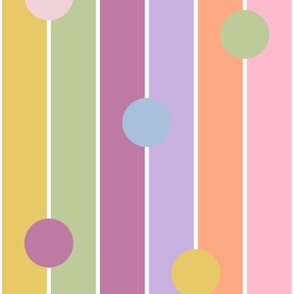 Stripes and circles pastels - large