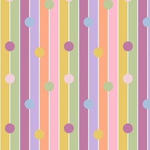 Stripes and circles pastels - extra small