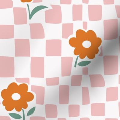 Checkered flower pattern