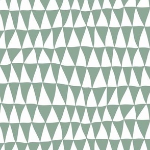 Odd Triangles / medium scale / sage green organic hand-drawn geometric triangle shapes pattern