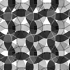 black and white tangled wavy plaid by rysunki_malunki