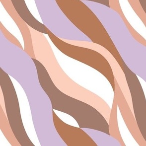 Groovy Swirls - Retro style nineties vs seventies vibes vintage abstract organic shapes design lilac brown peach white