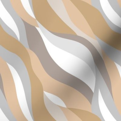 Groovy Swirls - Retro style nineties vs seventies vibes vintage abstract organic shapes design beige tan oat gray white neutral 