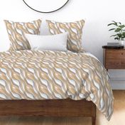 Groovy Swirls - Retro style nineties vs seventies vibes vintage abstract organic shapes design beige tan oat gray white neutral 