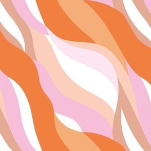 Groovy Swirls - Retro style nineties vs seventies vibes vintage abstract organic shapes design orange pink beige vintage palette