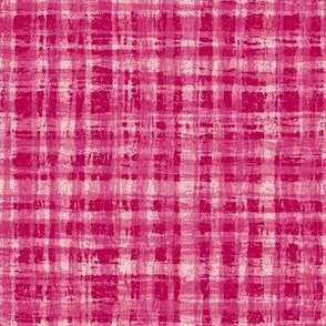Red and White Neutral Hemp Rope Texture Plaid Squares Fresh Eggplant Magenta Pink 99004C and Dynamic Ivory Beige White F0E9DD Dynamic Modern Abstract Geometric