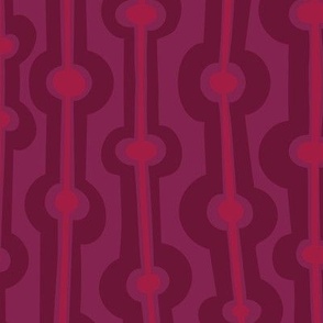 Seaweed stripes - raspberry, plum and wine red - large scale