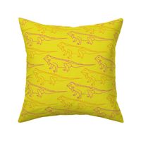 Optimistic Iguanas on a bright sunny yellow background