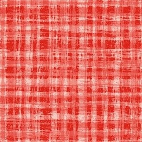 Red and White Neutral Hemp Rope Texture Plaid Squares Poppy Red Bright Red BD2920 and Dynamic Ivory Beige White F0E9DD Dynamic Modern Abstract Geometric