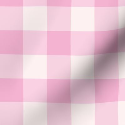 Nosegay Pink Pantone Gingham | Large Scale Check | Bright Candy Pink