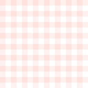 Palest hint of Pink Gingham | Medium Scale Check | Soft White Pale dogwood Pink