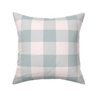 Sky Gray Pantone Gingham  | Jumbo Maxi Scale Check | Pale Blue Green 