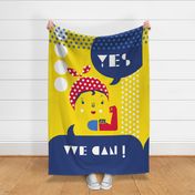 Yes, We Can!- International Women's Day Jumbo Wallpaper- Rosie The Riveter- We Can Do It- Feminist- Feminism- Women's Rights- Girl Power- Gender Equality- 54 inches width fabric