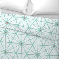 Luminous - Textured White Mint Green Coral Geometric Jumbo Scale