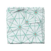 Luminous - Textured White Mint Green Coral Geometric Jumbo Scale