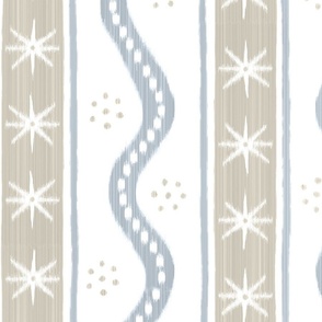 Large Quiet Blue and rever Pewter on White Charlie Stripe copy