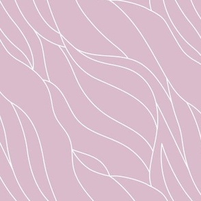 The Minimalist - Organic Scandinavian waves and mountains shapes abstract strokes boho ocean forest theme white on rose pink