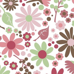  Berry Green Summer Flowers - Large Scale - BeGSF