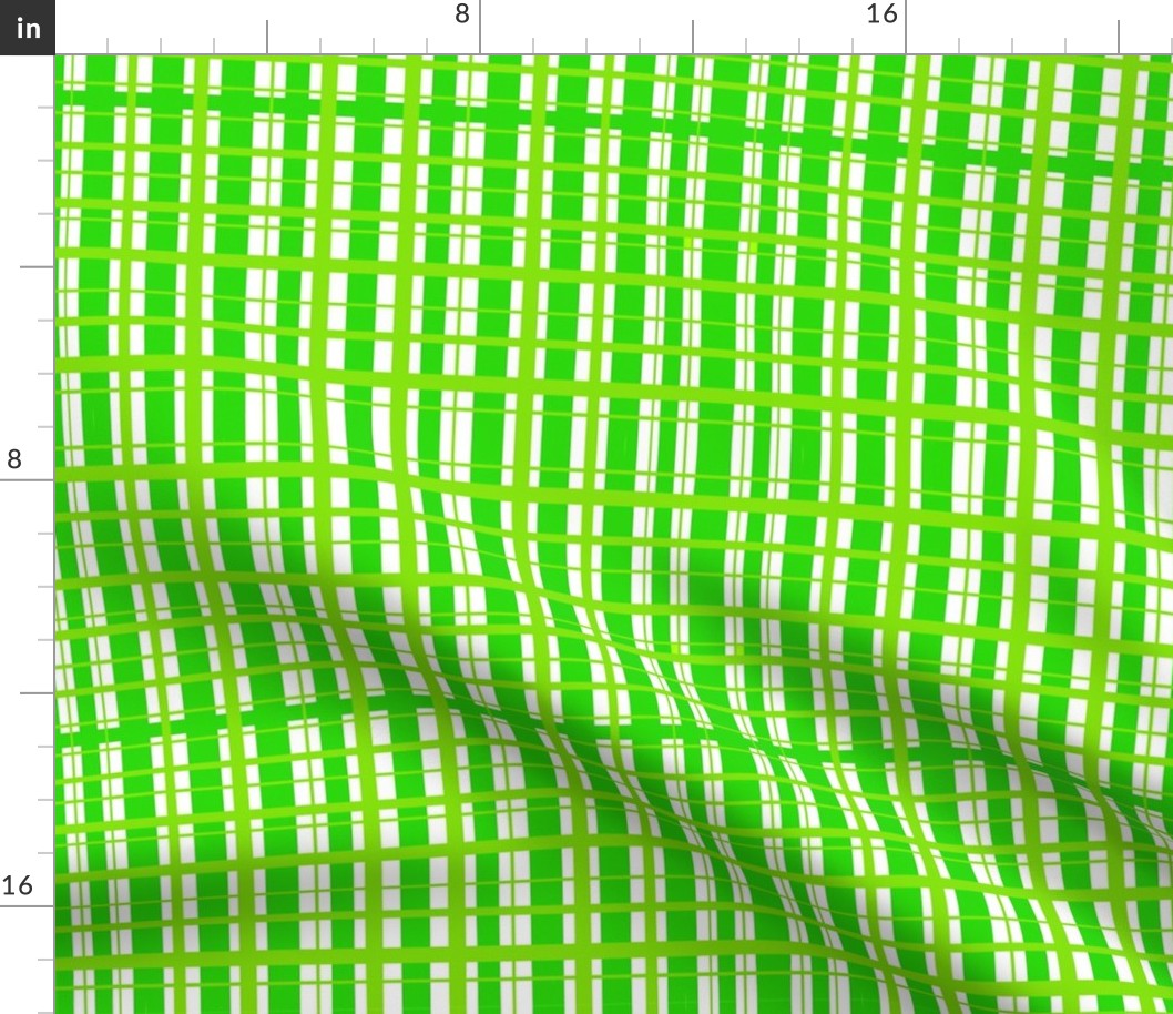 Neon Green Stripe Plaid