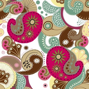 Bohemian Paisley - Pink on White (see "Paisley" collection)