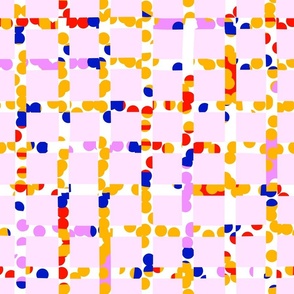 Medium - Organic stripe and dot pattern 1. Pink