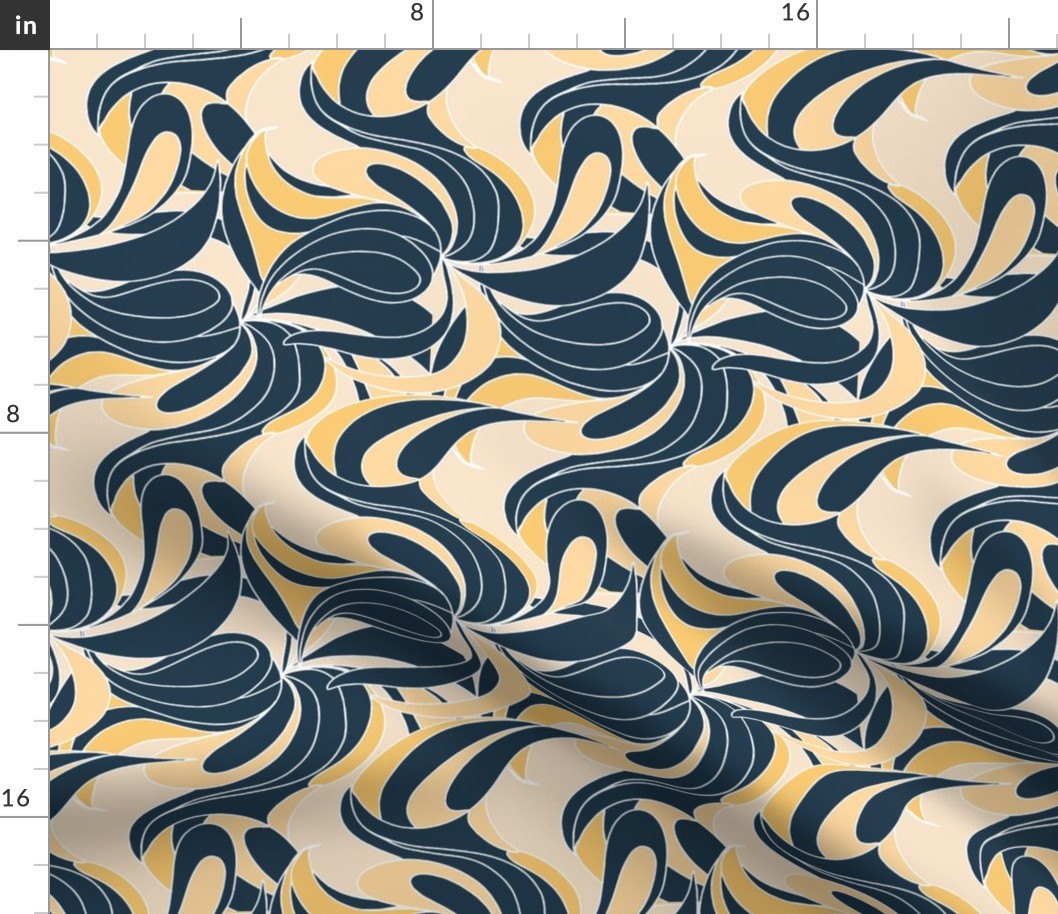 Classic Swirls | Small version | Reworked classic abstract retro geometric pattern 