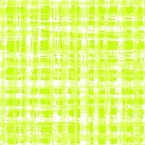 Green and White Neutral Hemp Rope Texture Plaid Squares Electric Lime Green Yellow D4FF00 and White FFFFFF Bold Modern Abstract Geometric