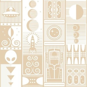 Space Chronicles / Geometric / Space Travel / Aliens / Neutral / Beige / Medium