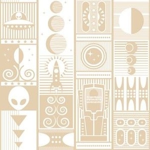 Space Chronicles / Geometric / Space Travel / Aliens / Neutral / Beige / Small