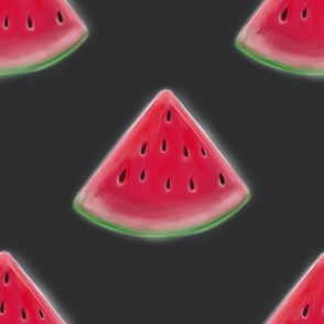 Watermelon Slice Minimalist on Dark Grey Large